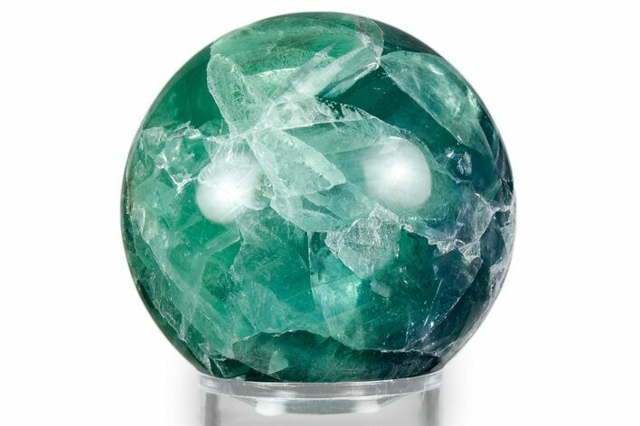 Polished Green & Purple Fluorite Sphere - Mexico #344834